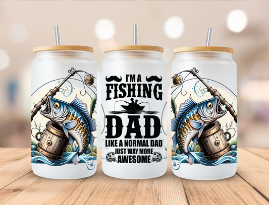 Fishing Dad - 16 oz / 20 oz Libby UV DTF Wrap