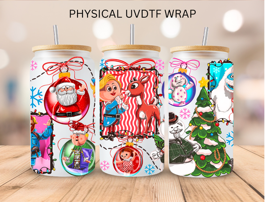 Christmas Reindeer Pals - 16 oz / 20 oz Libby UV DTF Wrap