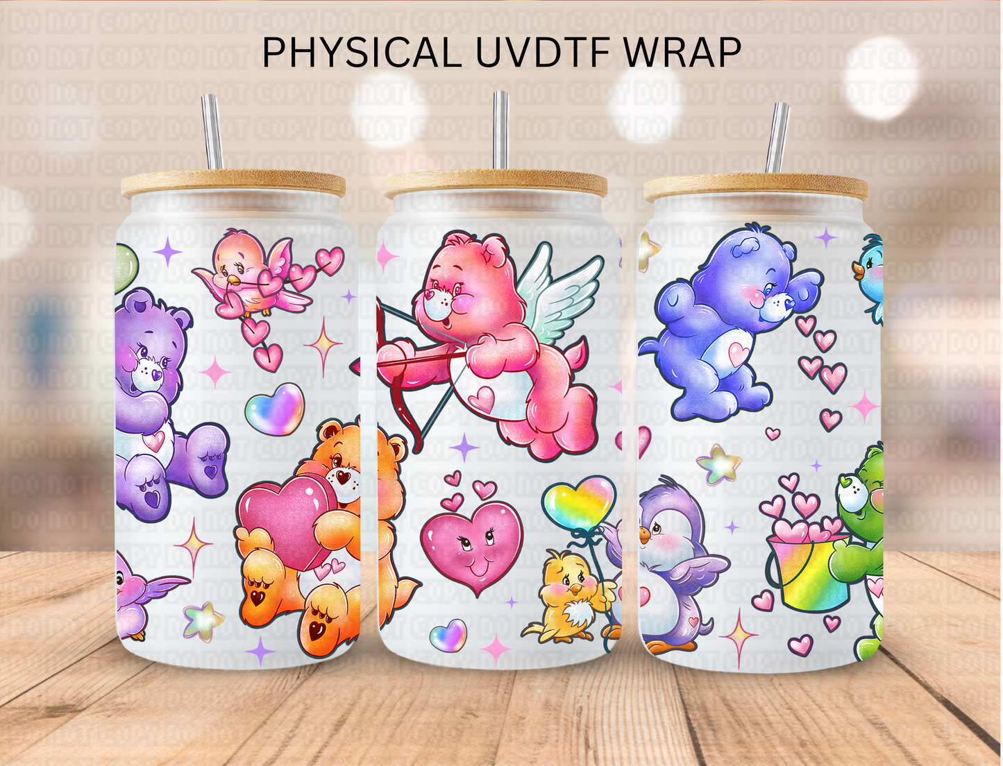 Valentines Angel Bears - 16 oz / 20 oz Libby UV DTF Wrap