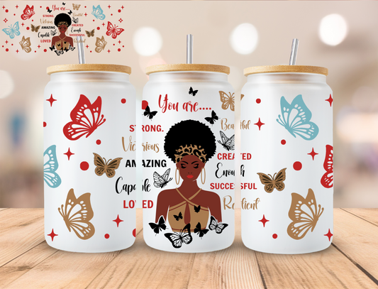 African American Affirmations - 16 oz / 20 oz Libby UV DTF Wrap