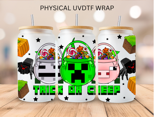 Halloween Mine Trick Or Creep - 16 oz / 20 oz Libby UV DTF Wrap