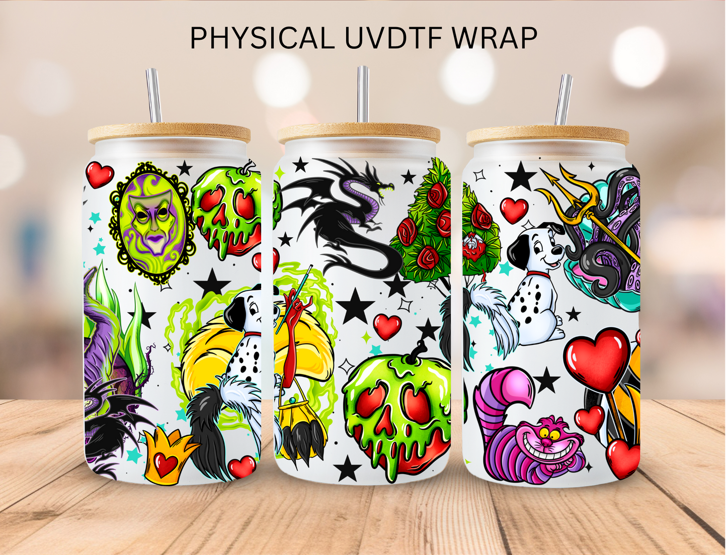 Halloween Princess Villains - 16 oz / 20 oz Libby UV DTF Wrap