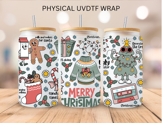 Merry Christmas Aesthetic - 16 oz / 20 oz Libby UV DTF Wrap