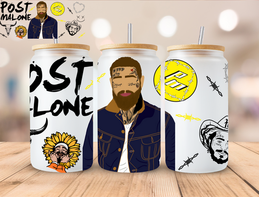 Post Malone - 16 oz / 20 oz Libby UV DTF Wrap