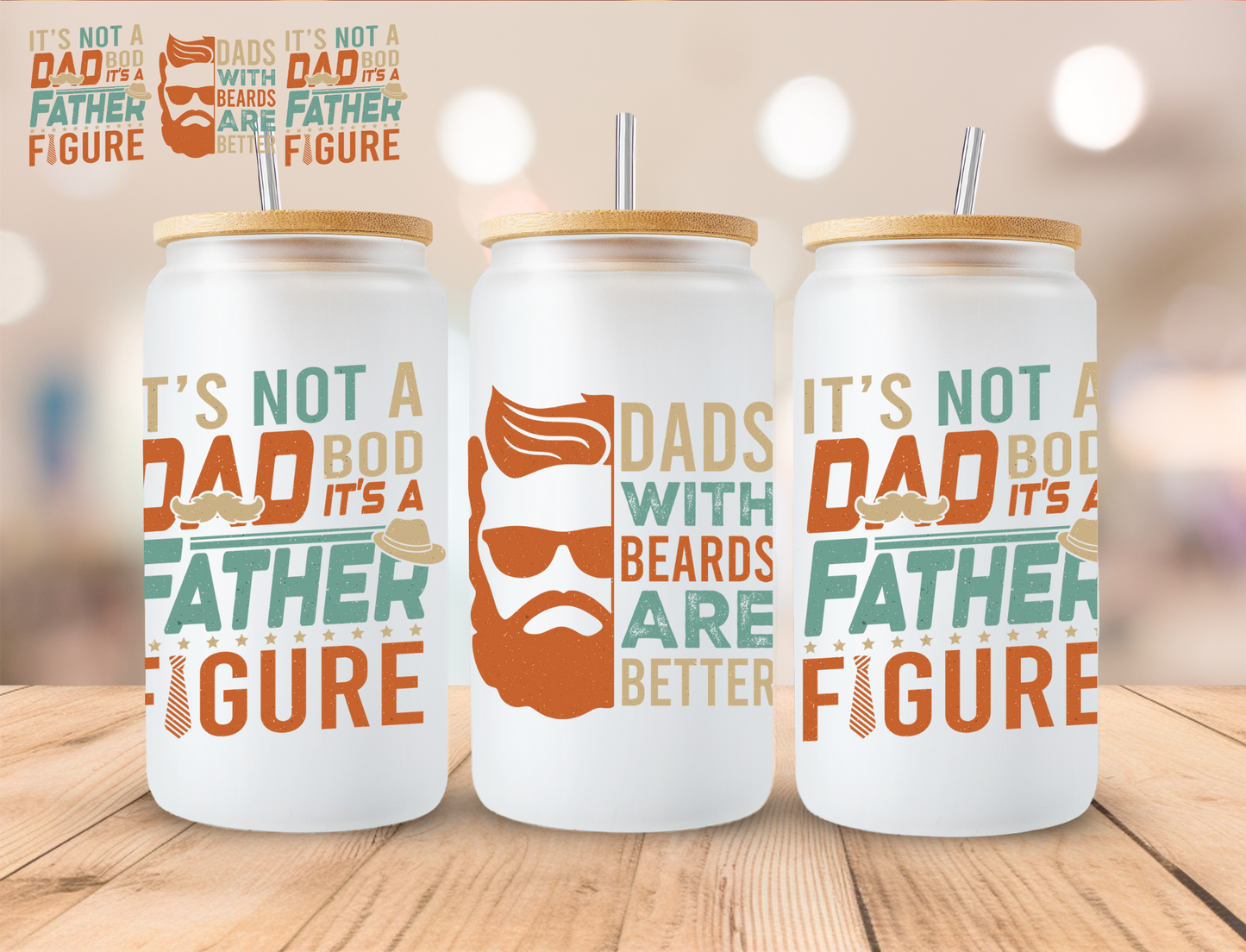 Not A Dad Bod - 16 oz / 20 oz Libby UV DTF Wrap