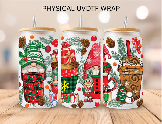 Christmas Gnomes Coffee - 16 oz / 20 oz Libby UV DTF Wrap
