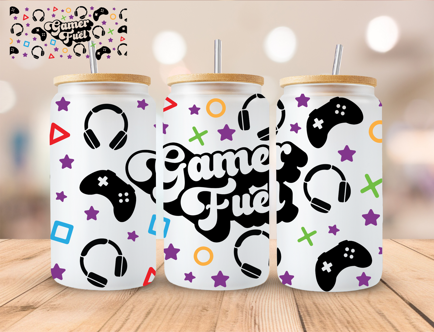 Gamer Fuel - 16 oz / 20 oz Libby UV DTF Wrap