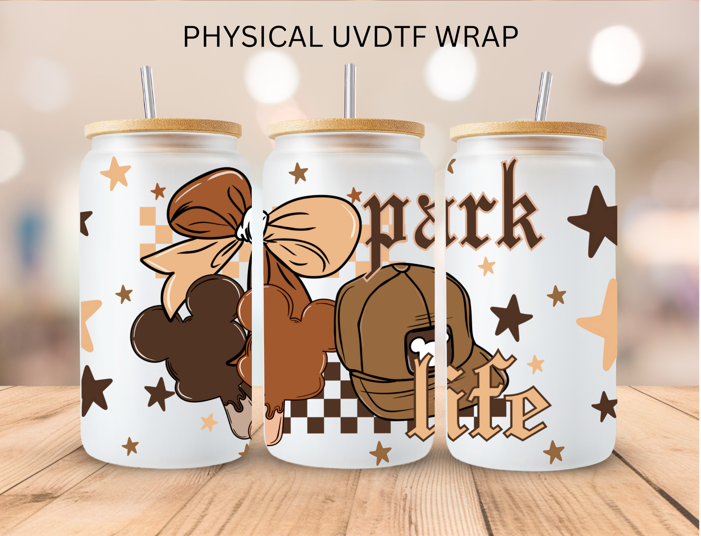 Mouse Park Life - 16 oz / 20 oz Libby UV DTF Wrap