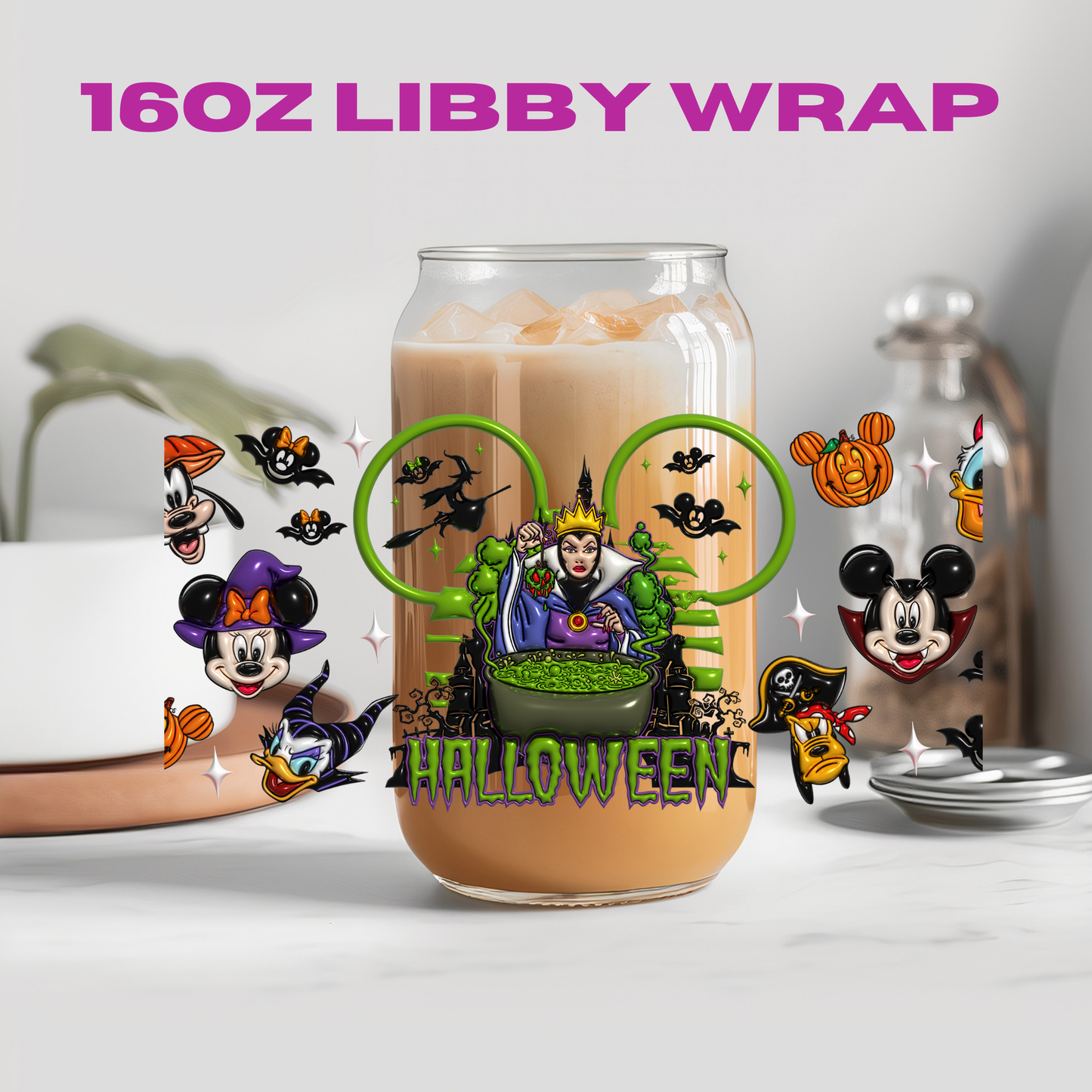 Halloween Princess Bubble Collection - 16 oz / 20 oz Libby UV DTF Wrap