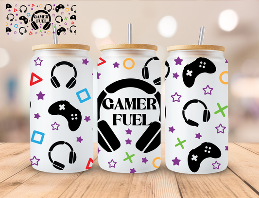 Gamer Fuel Headphones - 16 oz / 20 oz Libby UV DTF Wrap