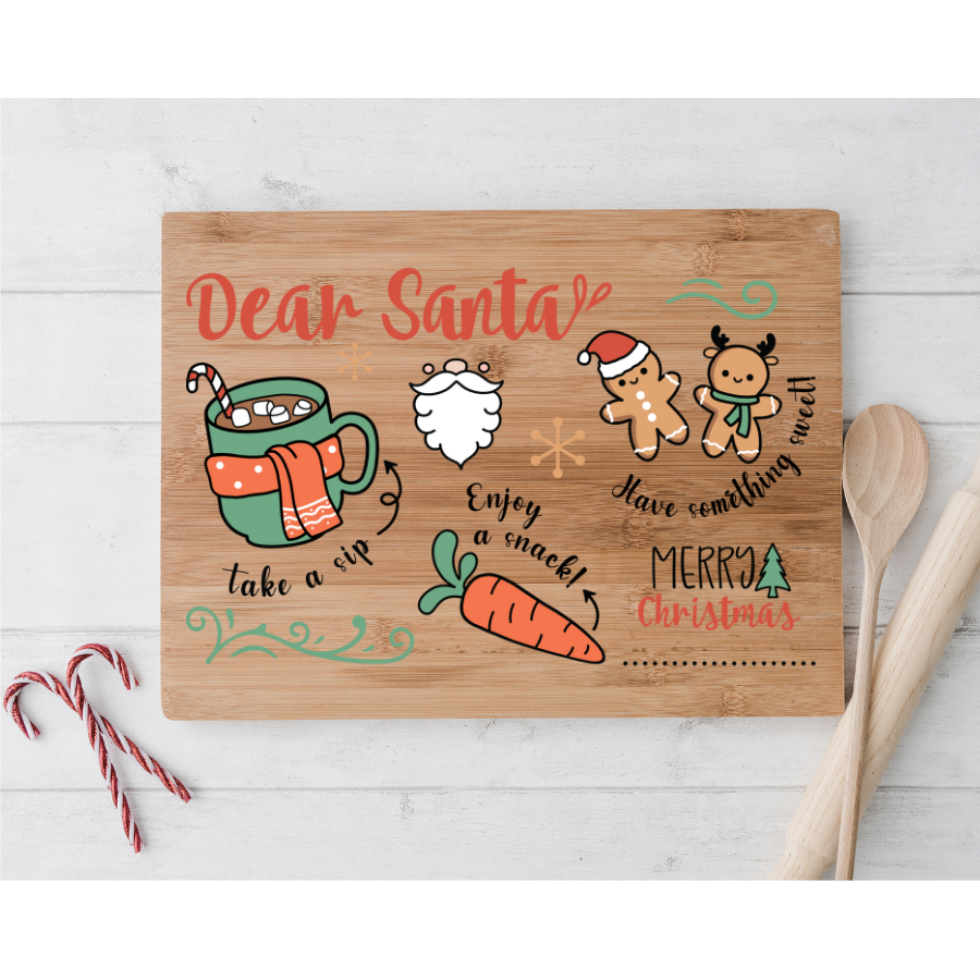 UV DTF Santa Trays Decal Multiple Sizes Dear Santa Version 2