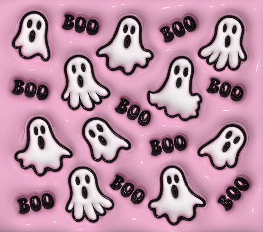 Puff Inflated Halloween Boo Ghosts - 20 Oz Sublimation Transfer