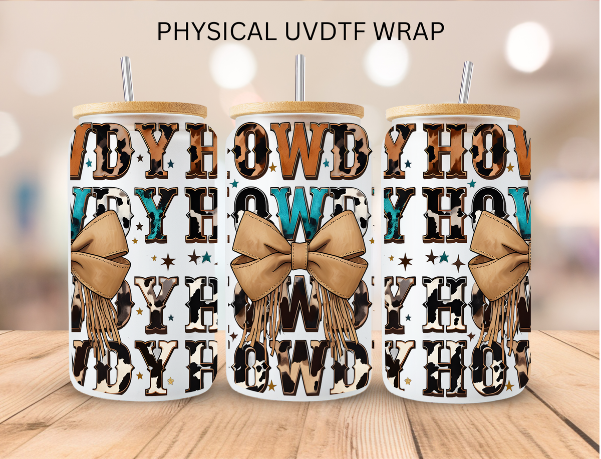 Western Howdy Bow - 16 oz / 20 oz Libby UV DTF