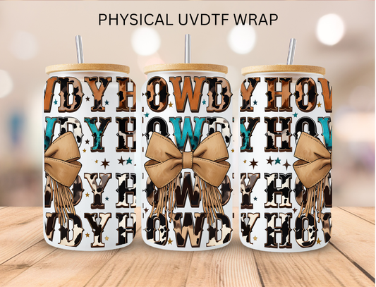Western Howdy Bow - 16 oz / 20 oz Libby UV DTF