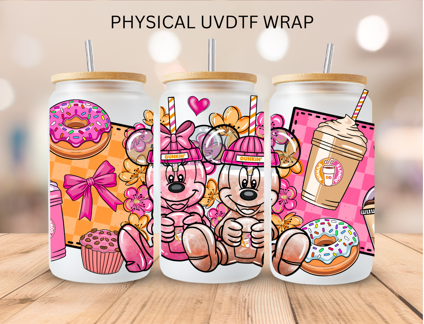Dunkin Mouse Couple - 16 oz / 20 oz Libby UV DTF