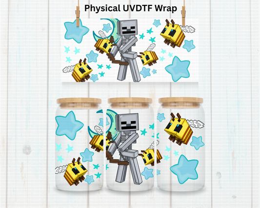 Mine Skeleton (Blue) - 16 oz / 20 oz Libby UV DTF