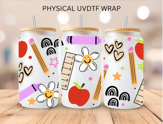 School Supplies - 16 oz / 20 oz Libby UV DTF Wrap