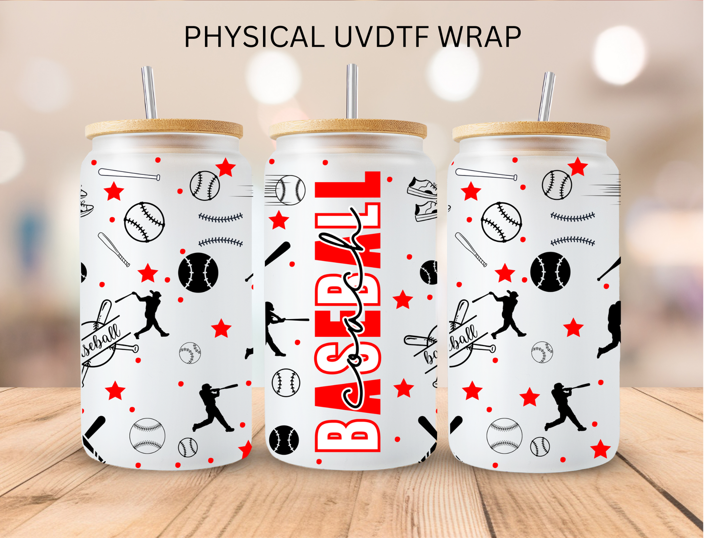Baseball Coach - 16 oz / 20 oz Libby UV DTF Wrap