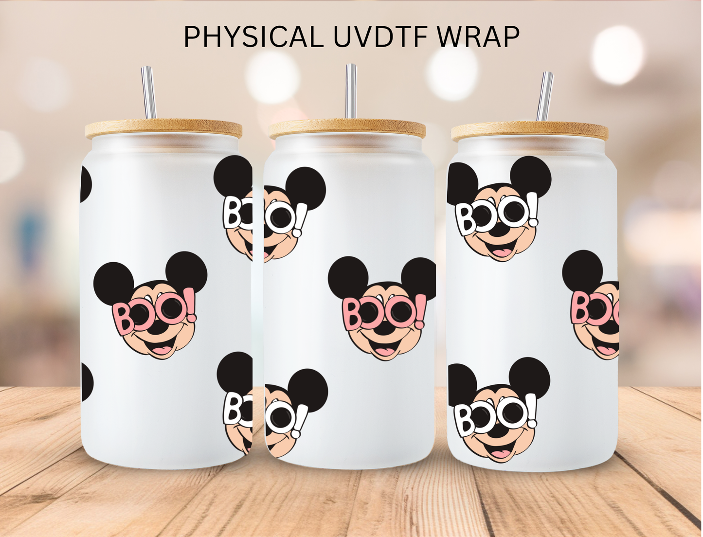 Halloween Mouse Boo - 16 oz / 20 oz Libby UV DTF Wrap