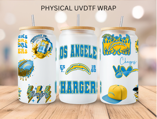 Chargers NFL Team - 16 oz / 20 oz Libby UV DTF Wrap
