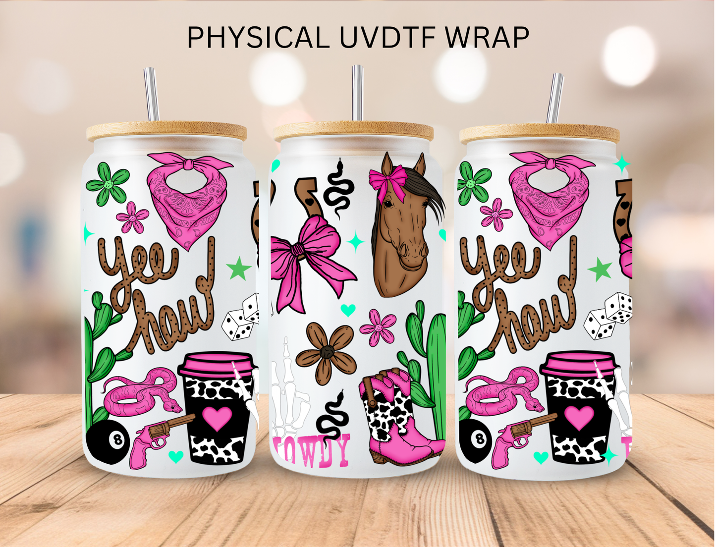Horse Girl Yee Haw - 16 oz / 20 oz Libby UV DTF Wrap