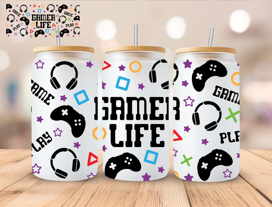 Gamer Life - 16 oz / 20 oz Libby UV DTF Wrap