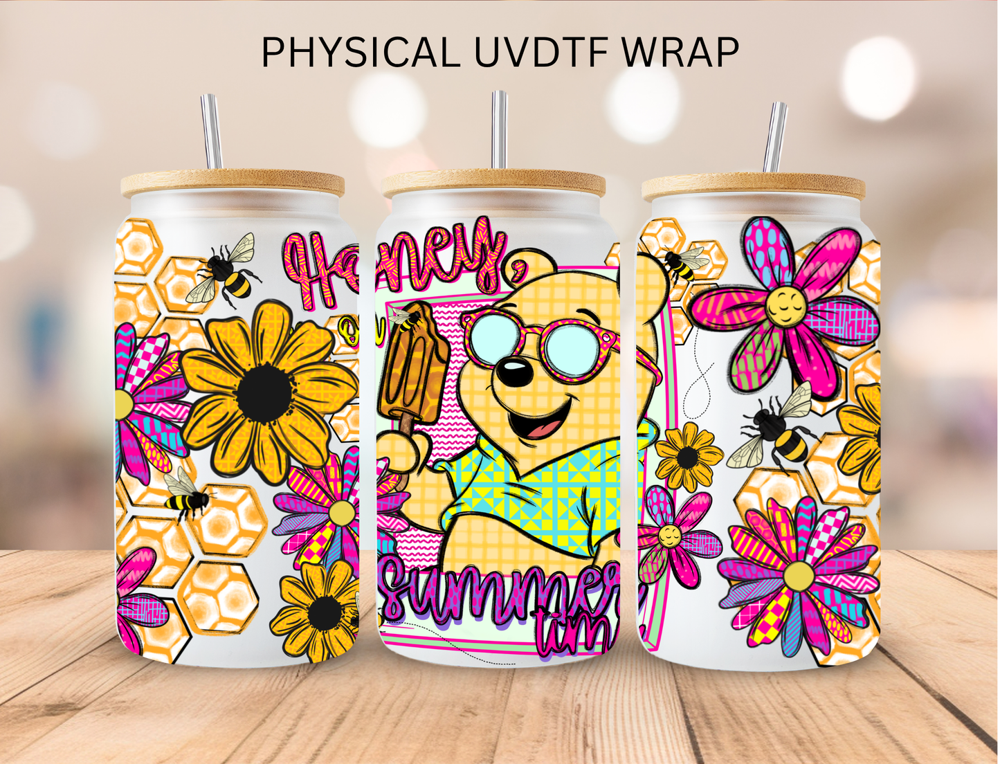 Pooh Hone Summer - 16 oz / 20 oz Libby UV DTF Wrap