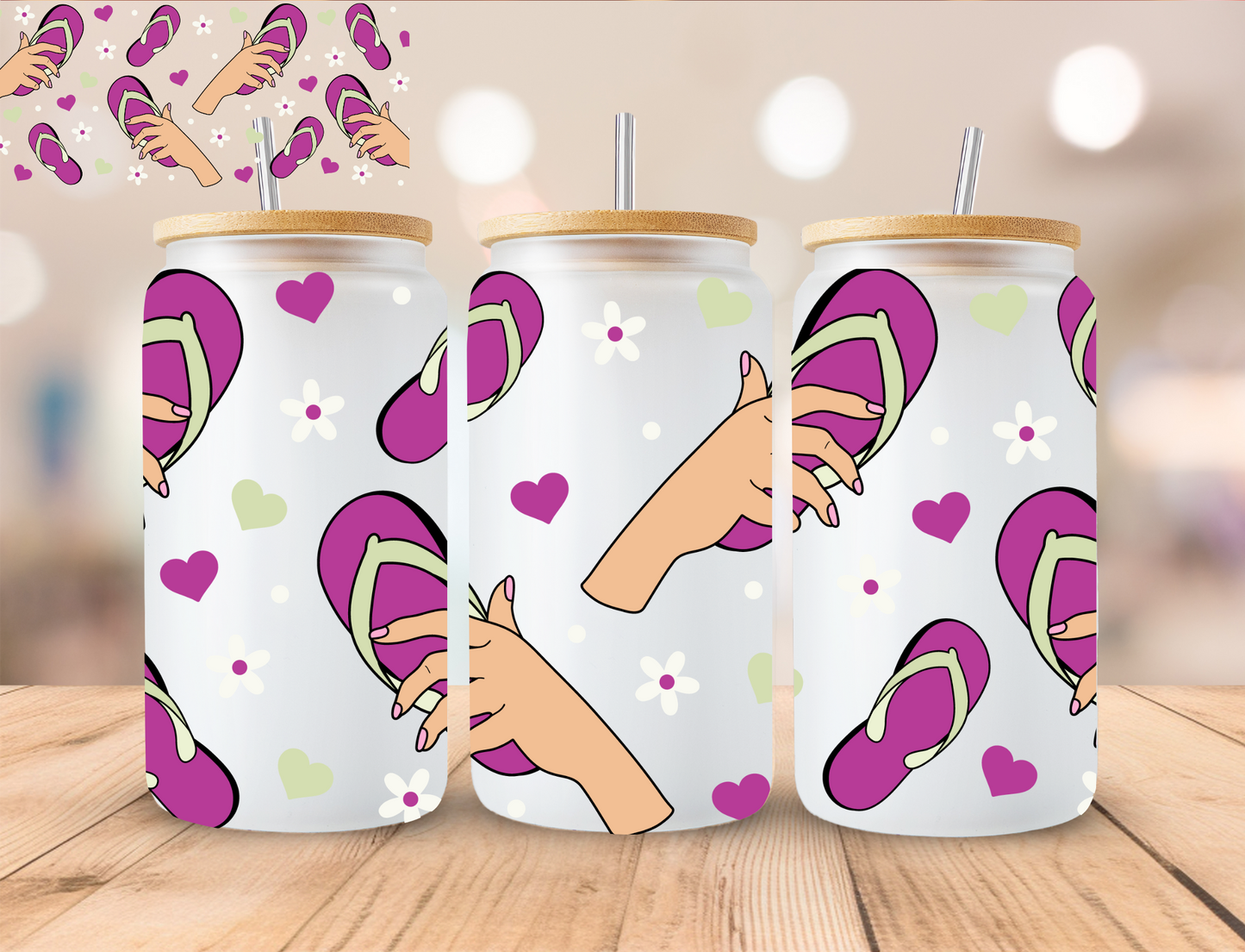 Purple La Chancla - 16 oz / 20 oz Libby UV DTF Wrap