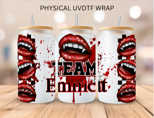 Vampire Team Emmett - 16 oz / 20 oz Libby UV DTF Wrap