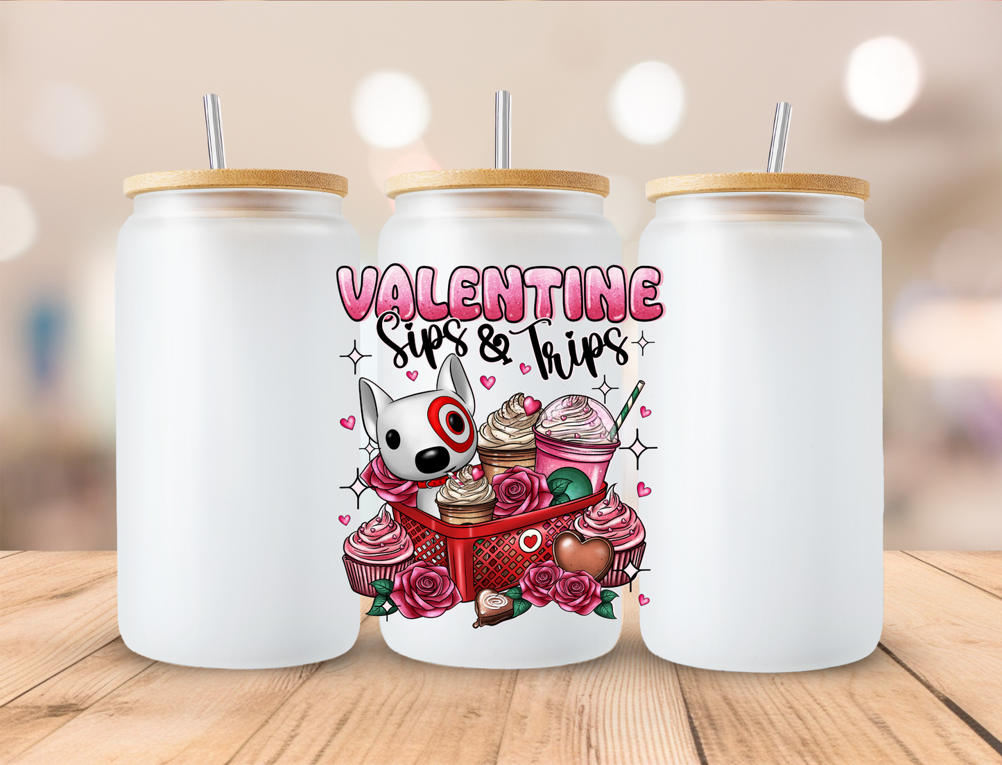 Valentine Sips And Trips - UVDTF Decals EXCLUSIVE DESIGN