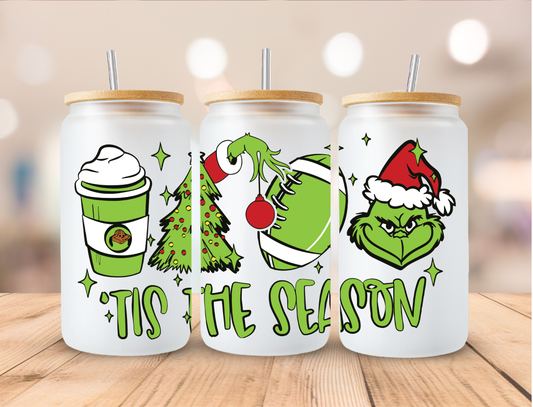 Mean Green Tis The Season - 16 oz / 20 oz Libby UV DTF Wrap