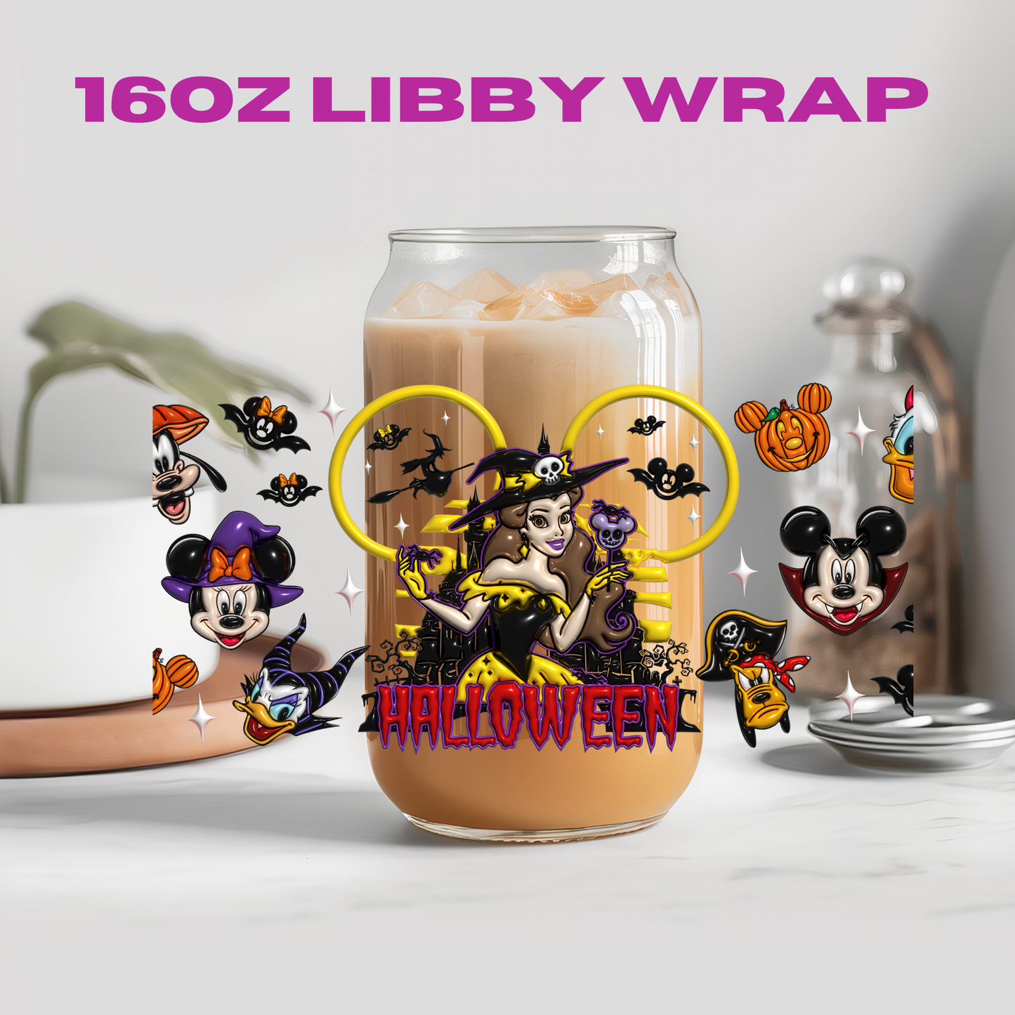 Halloween Princess Bubble Collection - 16 oz / 20 oz Libby UV DTF Wrap