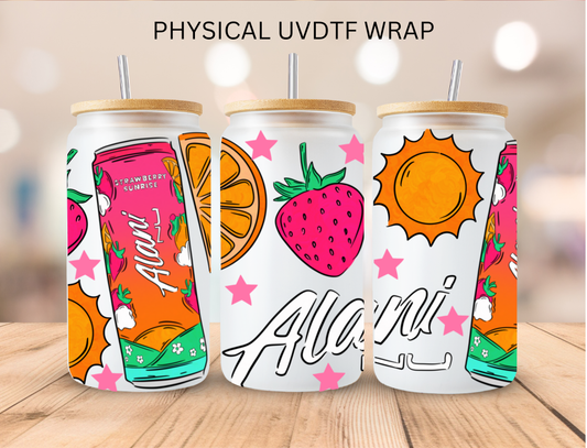 Pink And Orange Alani - 16 oz / 20 oz Libby UV DTF Wrap