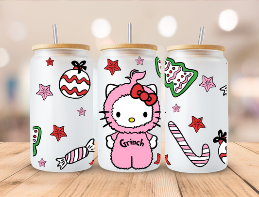 Christmas Kitty W/ Treats - 16oz Libby UV DTF Wrap