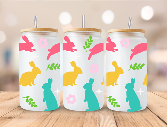 Hopping Easter Rabbit - 16 oz / 20 oz Libby UV DTF Wrap