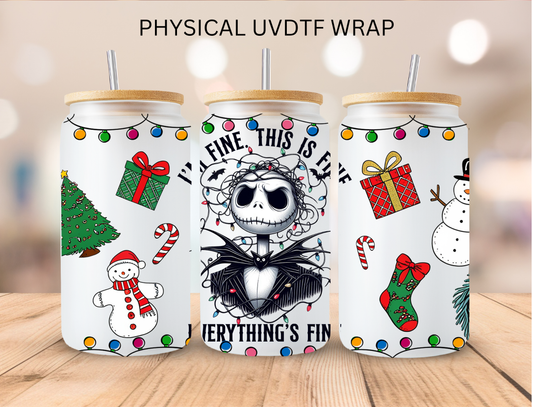 Christmas I'm Fine Pumpkin King - 16 oz / 20 oz Libby UV DTF Wrap