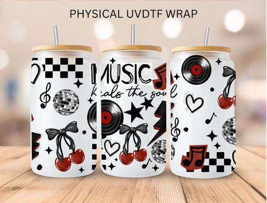 Cherry Music Heals The Soul - 16 oz / 20 oz Libby UV DTF
