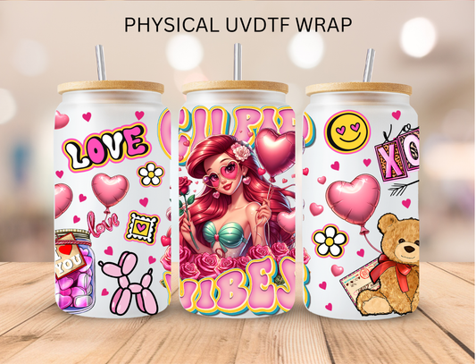 Valentines Cupid Vibes Mermaid - 16 oz / 20 oz Libby UV DTF