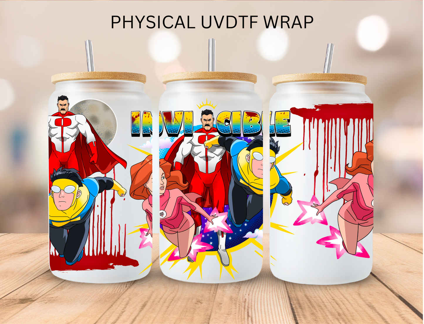 Team Invicible - 16 oz / 20 oz Libby UV DTF Wrap