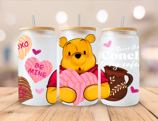 Valentines Yellow Bear Conchas - 16 oz / 20 oz Libby UV DTF Wrap