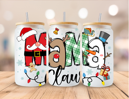 Christmas Mama Claus - 16 oz / 20 oz Libby UV DTF Wrap