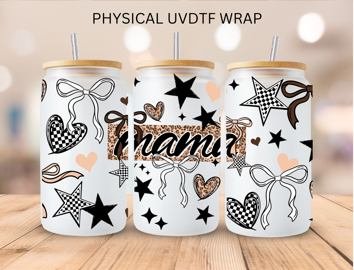 Mama Coquette Checkered Hearts - 16 oz / 20 oz Libby UV DTF