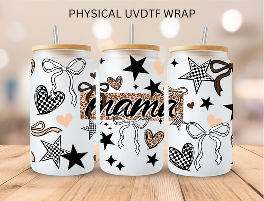 Mama Coquette Checkered Hearts - 16 oz / 20 oz Libby UV DTF