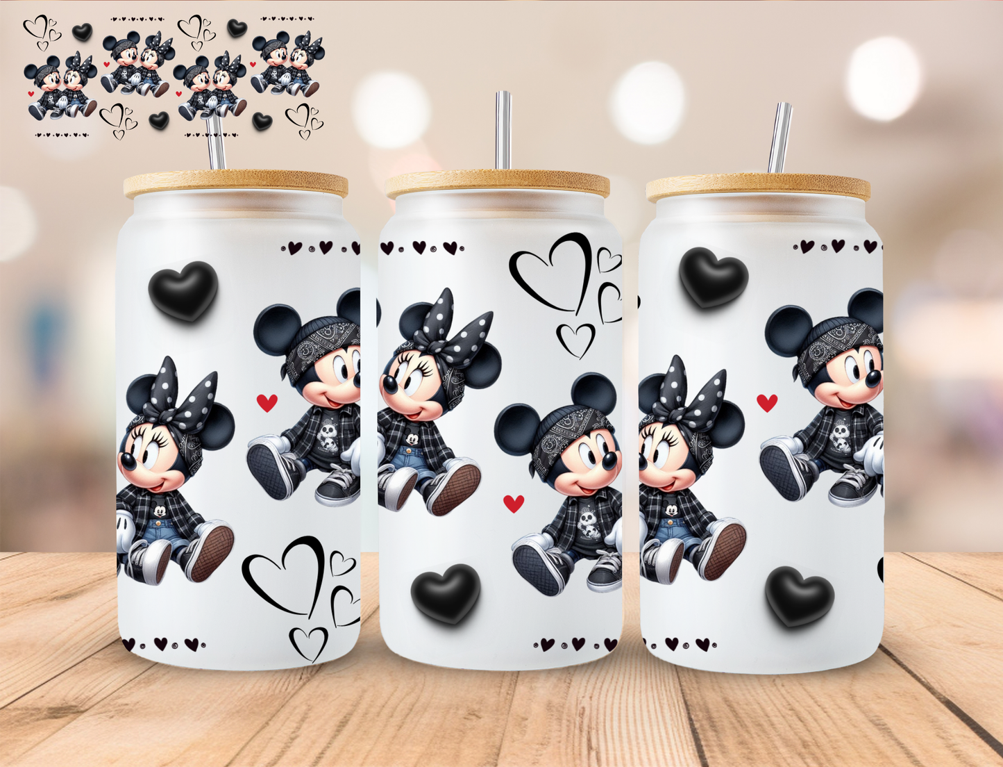 Mouse Couple - 16 oz / 20 oz Libby UV DTF Wrap