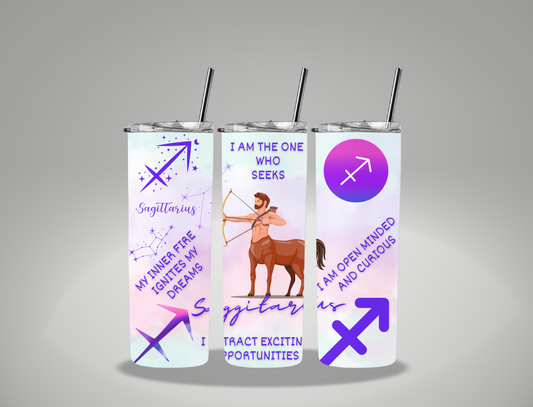 Sagittarius (2) - 20oz Skinny Tumbler / 25 Oz Glass Tumbler Wrap EXCLUSIVE