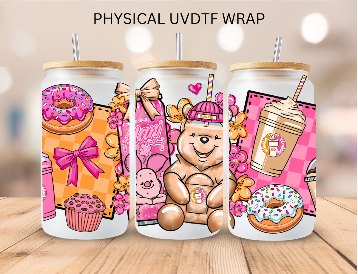Dunkin Yellow Bear - 16 oz / 20 oz Libby UV DTF