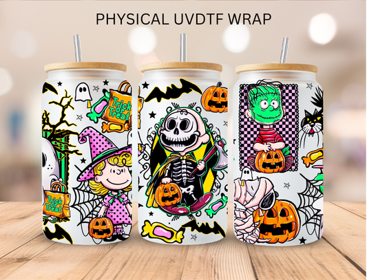 Halloween Peanut And Friends - 16 oz / 20 oz Libby UV DTF Wrap