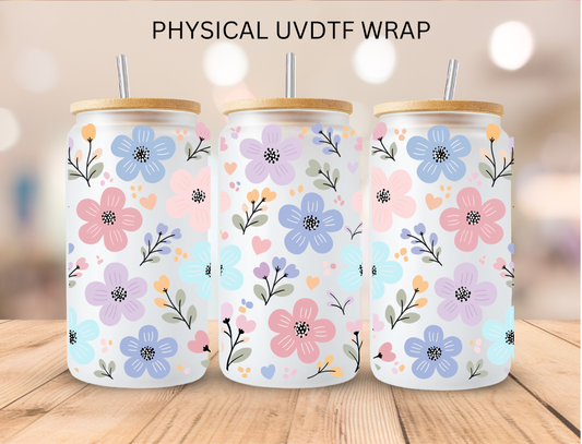 Floral Pastel - 16 oz / 20 oz Libby UV DTF Wrap