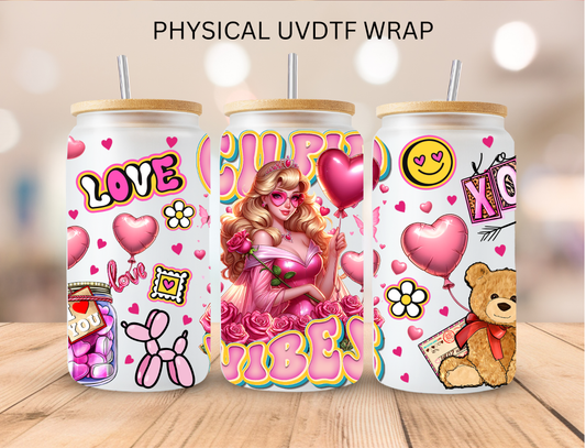 Valentines Cupid Vibes Sleeping Princess - 16 oz / 20 oz Libby UV DTF