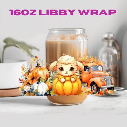 Fall Autumn Animal Truck Friends Collection - 16 oz / 20 oz Libby UV DTF Wrap